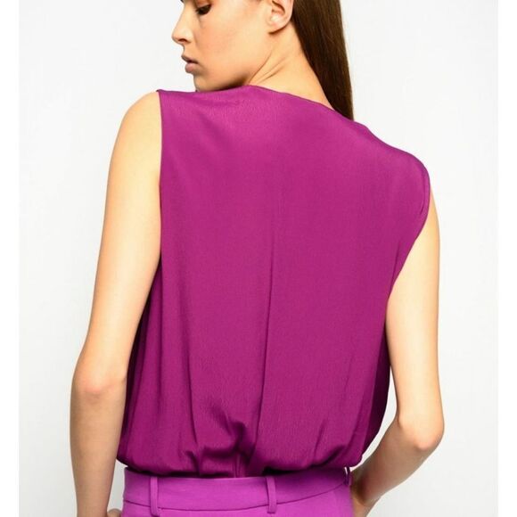 Pinko viscose bodysuit purple blouse , size 2 - Picture 5 of 14